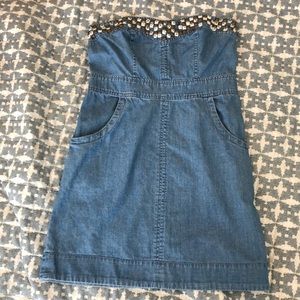 We The Free Strapless Chambray Dress